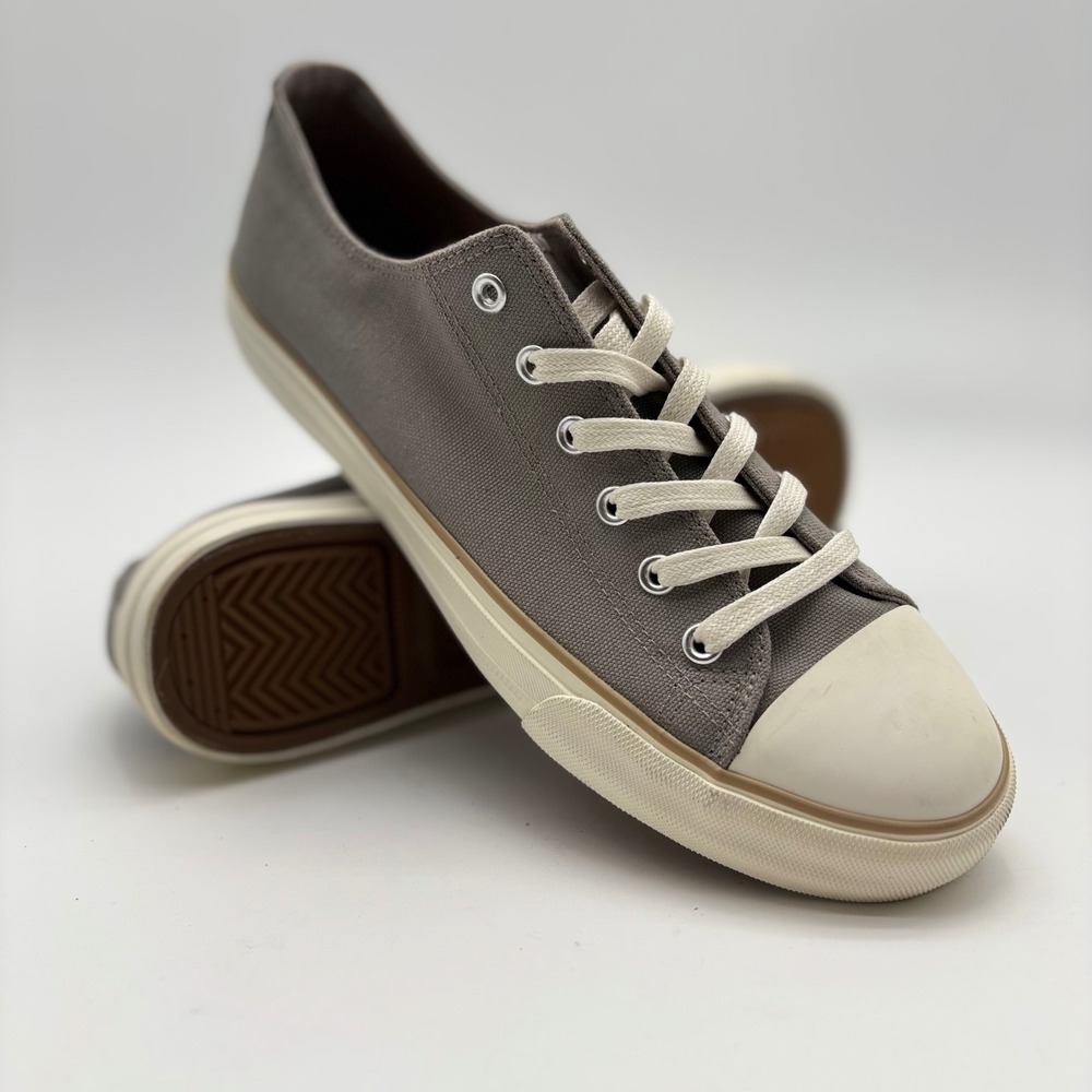 New Republic Ellery Gray Canvas Low Top Sneakers Mens 9 NR-01-040-002